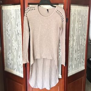 Tan High Low Sweater